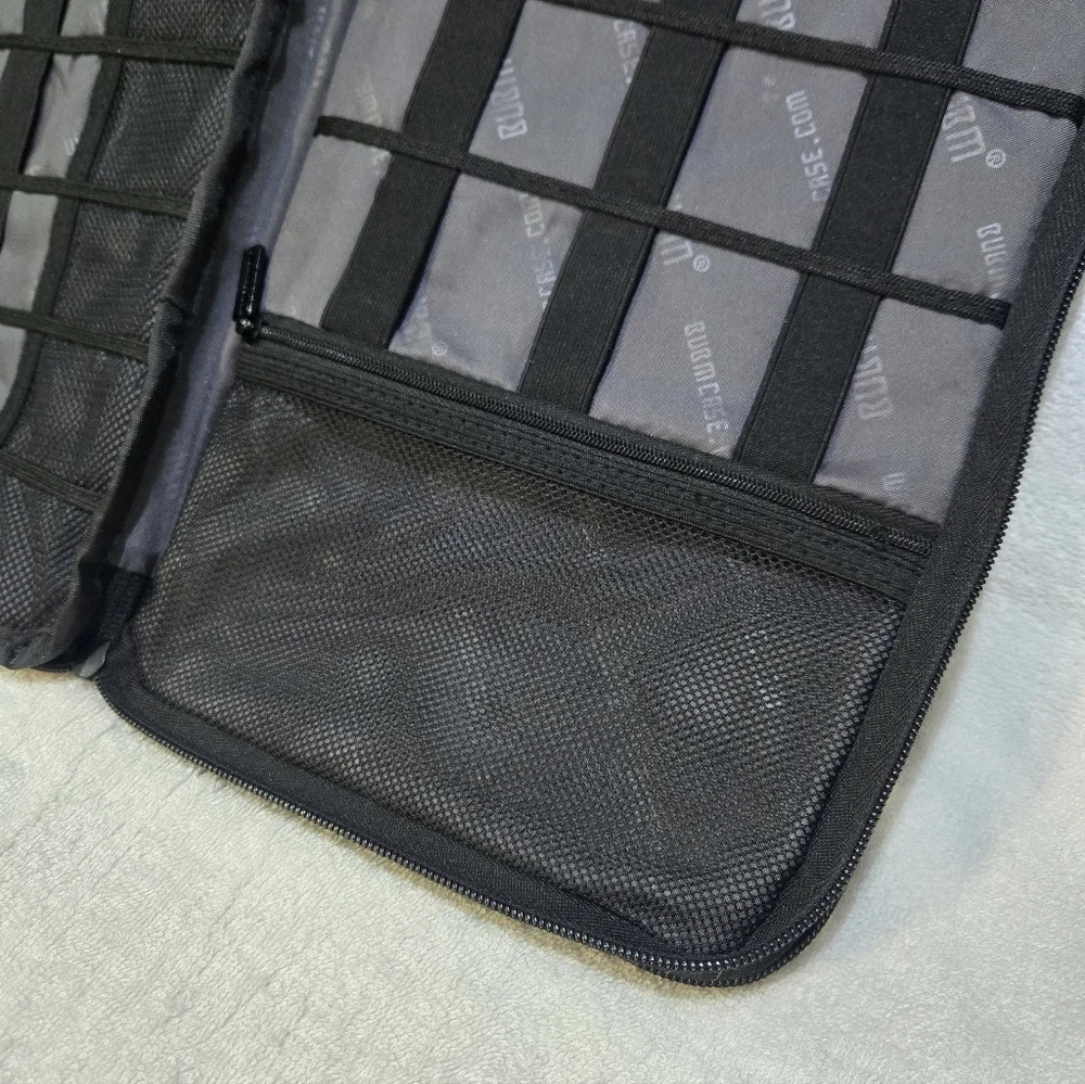 BUBM Electronics Travel Organizer Case Zippered Tech Cable Storage Gray
